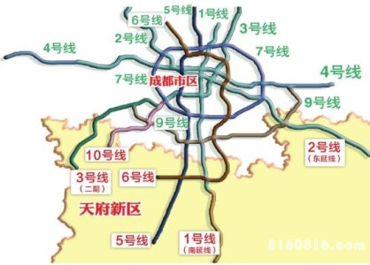 建设中的天府新区轨道交通线网